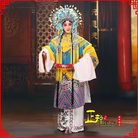 Beijing Opera Costume Crepe Gourd Female Python Beijing Opera Phoenix Crown Butterfly Crown Opera Co