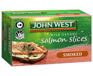 JOHN WEST WILD CAUGHT SALMON SLICES SMOKED 125GM