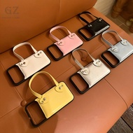High-End Shock-Resistant Solid Color Leather Handbag Suitable For iPhone 17 16 15 Pro Max i15 i16 17