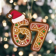 Hiasan Krismas Enam Tujuh 2025, Topi Santa Akrilik 2D 6 7 Meme Hiasan Pokok Krismas, Hiasan Slang Re