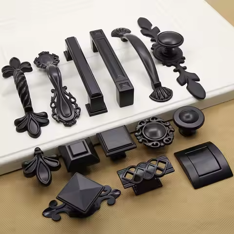 Handle Cabinet Knob American Style Piano Black Hardware Cabinet Knob Cabinet Handle European Style G