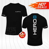 NEW Gopro Go Pro 8 Action Camera Logo Tee T Shirt Cotton 210 GSM SS Short Sleeve Unisex Ready Stock