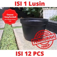 LUSINAN Pot Bunga Murah /Pot Tanaman /Pot Plastik uk 17 K  Hitam (isi