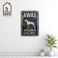 ACRYLIC SIGNAGE WARNING SIGN "THE DOG IS FIERCE!" MINIMALIST VERTICAL CUSTOM COLOR LASER CUT ArdStor