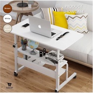 Home Adjustable Computer Table | Laptop Table Side Table With Wheels (L60cm / L80cm)