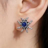 Fashion Edelweiss Earrings Beer Festival Light Luxury High-End Earrings Retro Distressed Rhinestone 