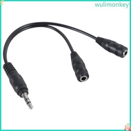 WU 3 5mm 1 To 2 Splitter Cable 18cm 1 8 Inch Male To 2 Stereo Female Jack Socket