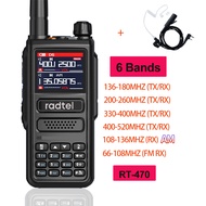 RT-470วิทยุสื่อสาร MRIWG Radtel 6วงดนตรีสมัครเล่นสองทาง256CH วิทยุสื่อสารพกพา10W สายรัดวิทยุสื่อสาร 