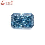 GEMID Certified CVD Diamond 2.137ct Radiant Shape Fancy Vivid Blue Color VVS1 Clarity 2EX Loose Lab Grown Certified Diamond Gemstones for Making Jewelry