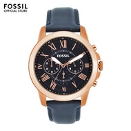 Fossil Men's Grant Chronograph Watches ( FS4835 ) - Quartz, Rose Gold Case, 44 MM Round Dial,  Blue 