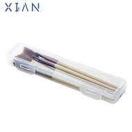 XIANEE Makeup Brush Box, Dustproof Multifunctional Storage Box,  with Cover Transparent Portable Cut