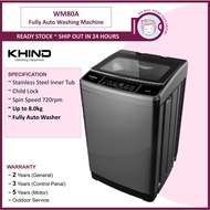 Khind WM70A 7KG / WM80A 8KG / WM100A 10KG / WM120A 12KG / Pensonic 7KG / 11KG Fully Auto Washing Mac