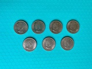 香港女皇頭硬幣  #1元 1960/1973  #5毫 1972-1975  #5毫1977#1毫 1975  #5仙1972-77
