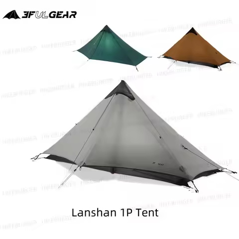 3F UL Gear Lanshan 1P Tent Outdoor Camping 15D SilNylon Tent Ultralight 760g Waterproof Poleless Ten