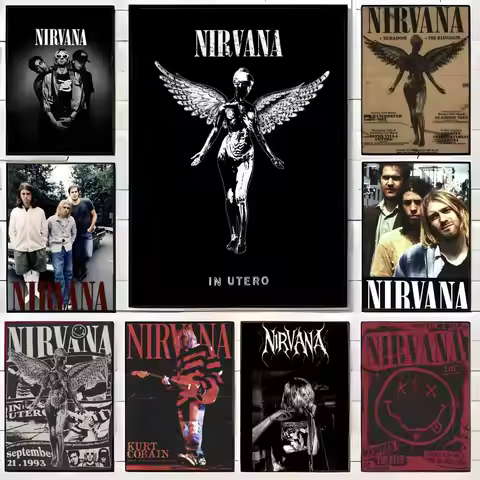 Band N-Nirvana Poster Canvas Wall Art Print Poster Decorative Mural Home Decor Gift Unframed