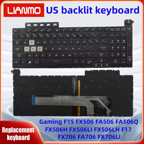 US Laptop Backlight Keyboard For Asus FA506H FA506 FX506 FX706L FA706 F15 FA506Q FX506H FX506LI FX50
