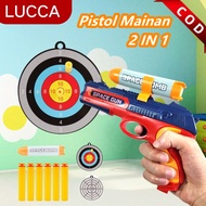 Mainan Pistol Peluru NERF 2 IN 1 DIY Merakit Pistol Peluru Paintball & Peluru Lembut Mainan Soft Pis