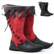 Medieval Gothic Ankle Boots - PU Leather Renaissance Cosplay Shoes