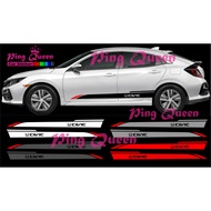 Cutting CIVIC CAR STICKER HONDA CIVIC CAR LIST STICKER