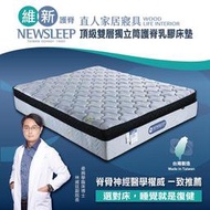 【日本直人木業】NEWSLEEP 頂級雙層獨立筒護脊乳膠床墊-特大6X7尺(石墨烯)