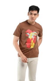 MANZONE Kaos Pria Lengan Pendek MZY-GIRANTINA - TERRACOTTA
