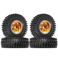 55mm 1.0 Metal Beadlock Wheel Rim Rubber Tire Set for FMS FCX24M Camel Cup 1/24 RC Car Upgrade Parts