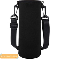 BENJMOORE9Q Insulated Bottle Pouch, Black Adjustable Strap Water Bottle Holder, Neoprene 750ML/1000M