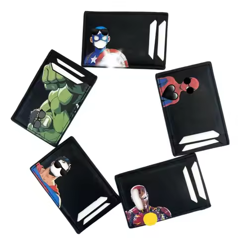 Marvel Hulk Captain America Pu Fun Hollow Id Photo Storage Card Bag Bus Card Driver's License Decora