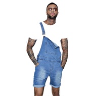 Pink Denim Overall Shorts for Men 2020 Fashion Hip Hop Streetwear Mens Jeans Overall Shorts Plus Siz