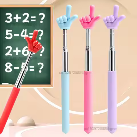 1/3Pcs Retractable Teacher Pointer Telescopic Finger Reading Stick Kids Studying Teacher Supplies Of