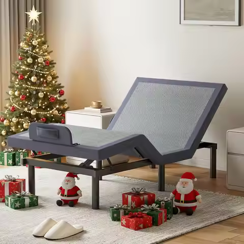 Adjustable Bed Frame with Remote, Electric Bed Base w / 3 Massage Modes, Zero Gravity Bed, Head and 