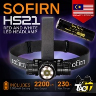 SOFIRN HS21 - 2200 Lumen LED Rechargeable Red and White Headlamp - ORIGINAL - Ready Stock in MALAYSI
