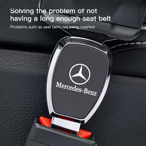 Car Logo Seat Belt Extension Plug Converter Accessories For Mercedes Benz AMG W203 W204 W205 W209 W2