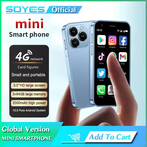 SOYES XS16 Mini 4G LTE Android10.0 Smartphone 3GB RAM 64GB ROM 3" Display 5MP Camera Dual SIM With P