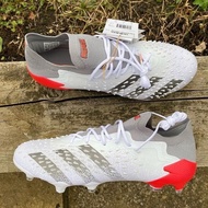 Predator freak soccer shoes. 1 Low Grey red FG outdoor football shoes men's boots unisex soccer clea