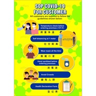 Poster Sticker SOP Covid 19 for Customer