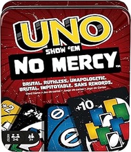 Mattel Games UNO Show ‘em No Mercy Card Game in Storage & Travel Tin for Kids, Adults & Family Night