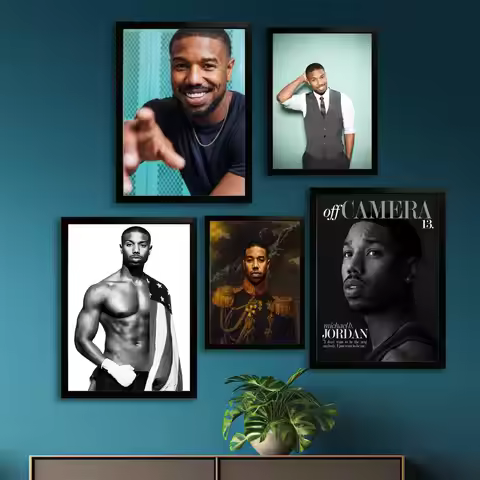 michael b jordan Canvas Art Poster, Wall Art Picture Print, Modern Family Bedroom Decor Posters,Deco