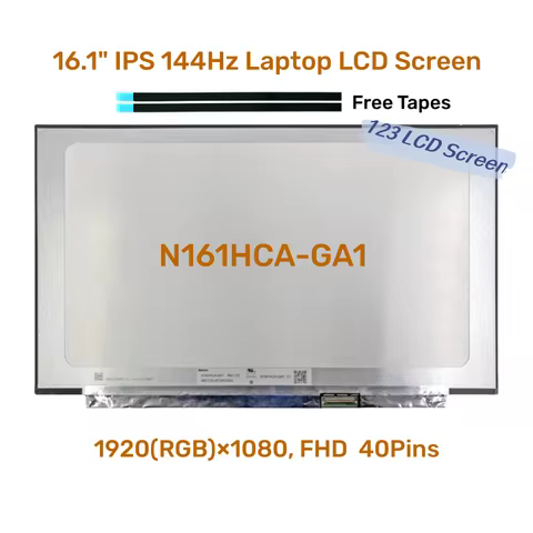 16.1" IPS 144Hz Laptop LCD Screen N161HCA-GA1 NV161FHM-NY1 NV161FHM NY3 NX1 NX2 NH1 NV161FHM-NH0 Mat
