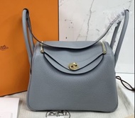 全新 Hermes Lindy 26 木偶灰 金扣上膊袋