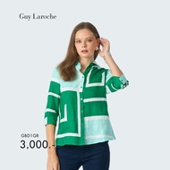 Guy Laroche Womans shirt Light linen Green Logo เสื้อเชิ้ตผู้หญิง แขนสามส่วน สีเขียว GBD1GR