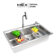 MEX รุ่น BIX85BM-MF อ่างล้างจาน 1 หลุม ขนาด 86 x 51.5 สเตนเลส สตีล AISI 304
