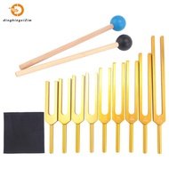 Tuning Forks Set 9Pcs 174/285/396/417/528/639/741/852/963Hz Tuning Fork, Sound Healing Tool Set for 
