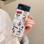 เคส Z เคสแบบฝาพับสำหรับ Samsung Galaxy Z พลิก3เคส Z Flip4 Z Flip3 5G ฝาหลังโทรศัพท์เคสซัมซุงมิกกี้การ์ตูนโปร่งใสกันกระแทกเคสโทรศัพท์