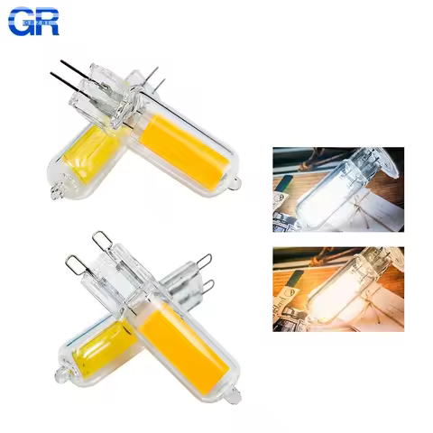 Brightest G9 LED Lamp G4 AC 220V 230V 240V 6W 9W Glass COB Led Bulb Warm/Cold White lampada led Spot