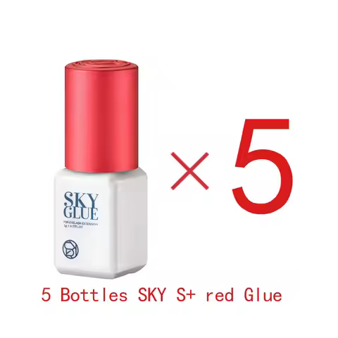 5 Bottles Korea SKY Glue for Eyelash Extensions 5ml Original SKY S+ Glue No Bags Black Red Blue Cap 