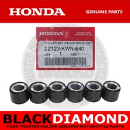 CLICK 125i (V1, V2 & V3) | FLYBALL/ROLLER SET, WEIGHT (6PCS/PACK) | PART NUMBER: 22123-KWN-640