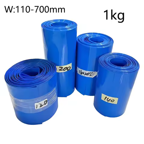 1kg Blue PVC Heat Shrinkable Tube Shrink Film for Insulation Coating 18650/21700 Li-ion Cells 26650/