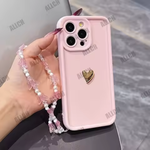 3D Golden Love Heart Butterfly Charm Phone Case For Vivo Y66 Y67 Y83 Y200 Y17S V27E V27 V23 V21E 4G 