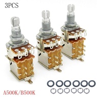 3 Pack A500K/B500K Potentiometer, Electric Guitar Volume Switch A500K/B500K Push Pull